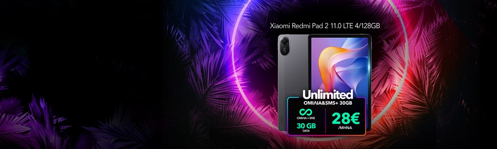 Unlimited Ομιλία&SMS+ 30GB με δώρο Xiaomi Redmi Pad 2 11.0 LTE 4/128GB